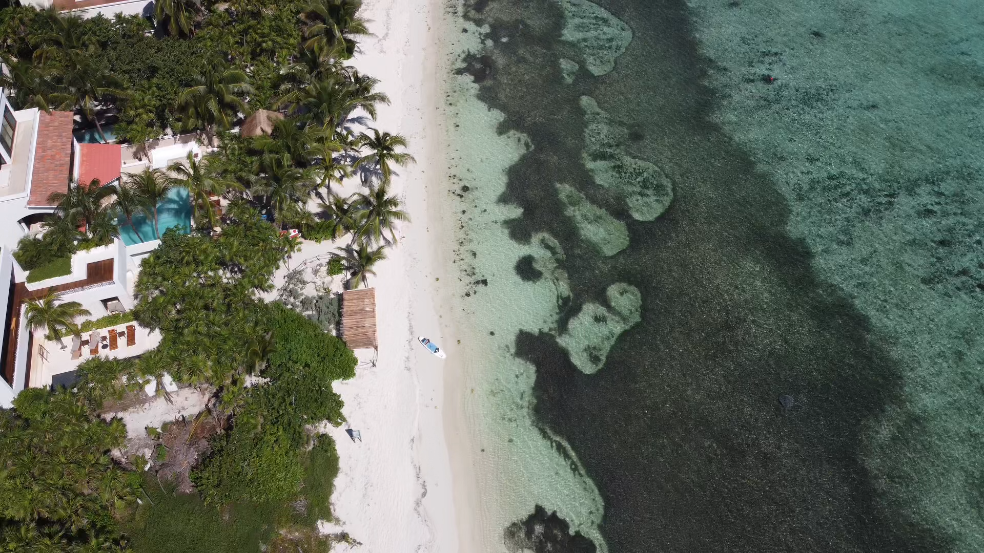 Turquoise water on the Tulum coast